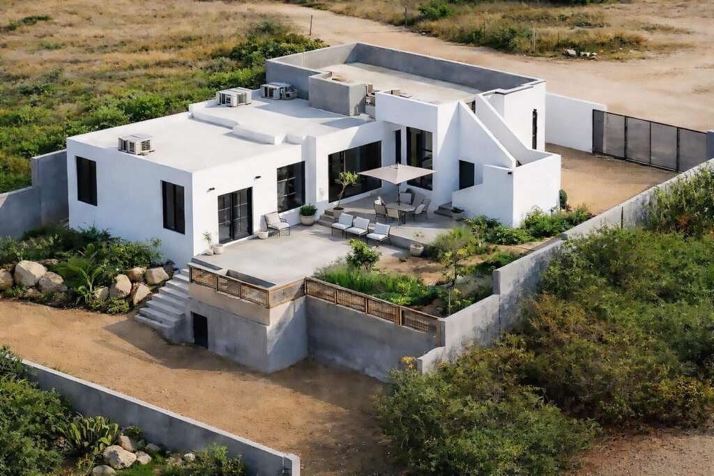 Todos Santos Las Brisas- Todos Santos Casa Alta Blanca - Contemporary Baja Living with Expansion PotentialCasa Alta Blanca offers a modern interpretation of Baja living in a thoughtfully designed 2-bedroom, 2-bath residence that feels bright, open, and welcoming. The layout features a sunken living area, expansive windows, and abundant natural light throughout, creating an airy and comfortable interior. Architectural details and custom elements add character through refined finishes and subtle ambient lighting that enhance the home's atmosphere.Outdoor living is central to the experience. The property features a private pool, generous patio spaces ideal for entertaining, and flexible outdoor areas that allow for personalization—whether for gardens, lounge spaces, or future additions such as a guest casita. The rooftop terrace offers sweeping panoramic – Pescadero Ocean View Estate, Pacific, Pacific, BS