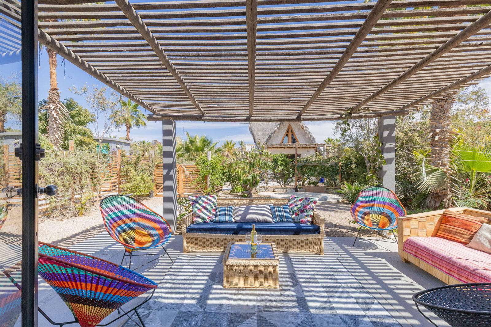 Todos Santos Todos Santos-General Casa Buena Vibra: A Surfer & Yogi's Dream in the Heart of BajaWelcome to Casa Buena Vibra, an exceptional property offering a unique combination of modern design and a laid-back lifestyle, ideal for surfers, yogis, and nature enthusiasts. Located just a short distance from the vibrant town and tasty waves, this property features four innovative container homes, plus a separate casita with a loft—perfect for guests, additional rental income, or a private retreat.Each of the four container homes is designed to offer independent living spaces, making this an ideal setup for both private living and excellent rental opportunities. Whether you choose to rent them separately or enjoy them as a larger compound, the versatility of this layout allows for endless possibilities. The property is set on a spacious yard, providing ample room to grow your own organic fruit and vegetables or to simply enjoy the peaceful surroundings. Imagine waking up to the fresh air, stepping outside to practice yoga in your garden, or catching the perfect wave just down the road.Casa Buena Vibra is more than just a property; it's a lifestyle. With its combination of creative design, great location, and abundant outdoor space, it's the perfect fit for anyone looking to embrace the Baja way of lifewhether for personal enjoyment or as an incredible rental investment. – Casa Buena Vibra, Pacific, Pacific, BS