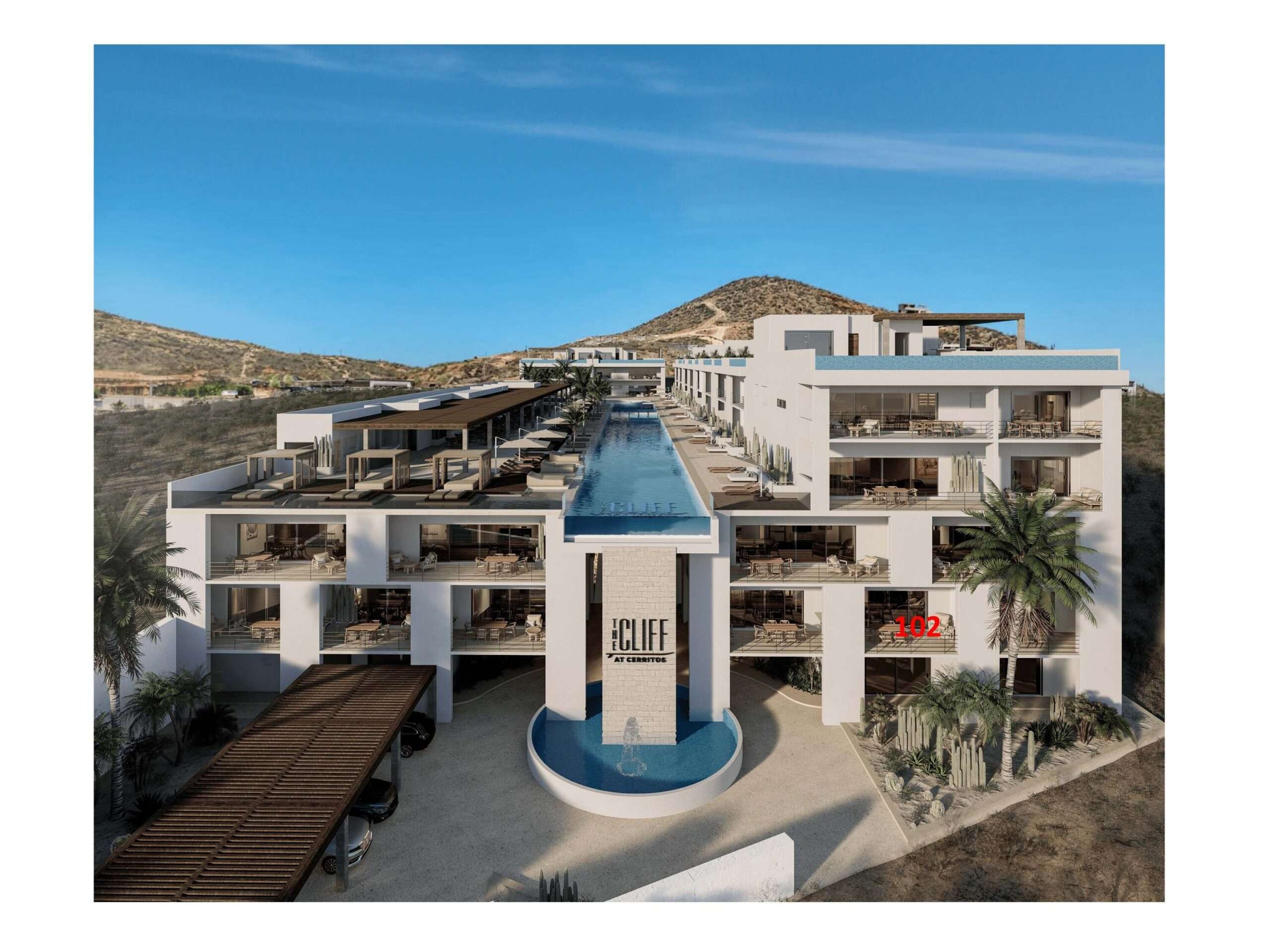 Todos Santos The Cliff At Cerritos Your Exclusive Pre-Construction Pre-Sale Opportunity is here!Whether you seek a permanent residence, a vacation getaway, or a savvy investment, this community presents a distinctive chance to immerse yourself in a lifestyle defined by the harmonious blend of natural beauty and luxurious amenities. This pre-construction opportunity offers an exceptional price point, providing access to the extraordinary at a fraction of its future value. Moreover, the potential for substantial rental income ensures a remarkable return on investment, making this venture as financially rewarding as it is enchanting. This exquisite one-bedroom, one-bathroom condominium offers a meticulously crafted interior design to experience the comfort and convenience of hotel-style amenities right at your doorstep. for sale