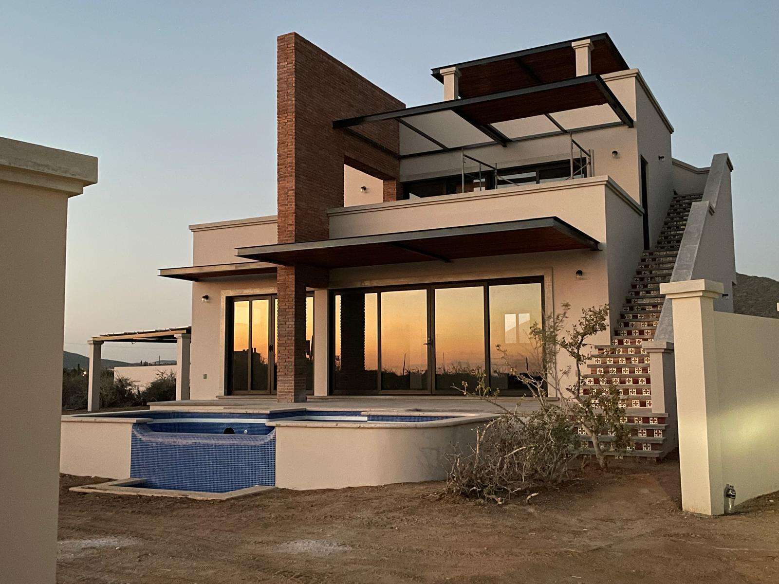 Todos Santos Cerritos Newly built two-story home set on an expansive 2007 sq meter lot at CERRITOS BEACH offering breathtaking Pacific Ocean for sale