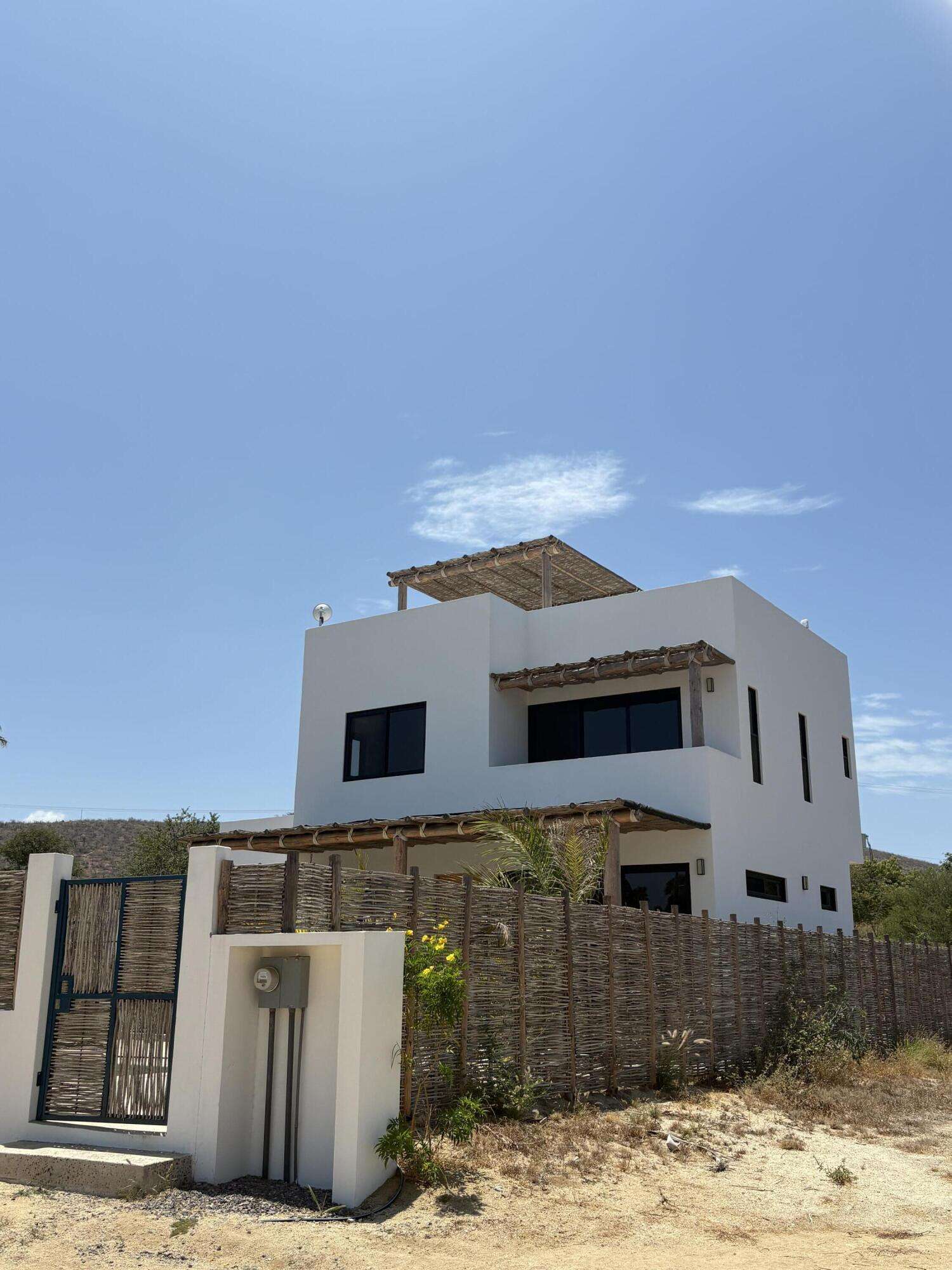 Todos Santos Huerta Hermosa Modern Baja living in the peaceful community of Huerta Hermosa. Beautifully designed newer construction home w/ 2 bedrooms, 2.5 bathrooms, pool and a spectacular third-story rooftop deck with nice for sale