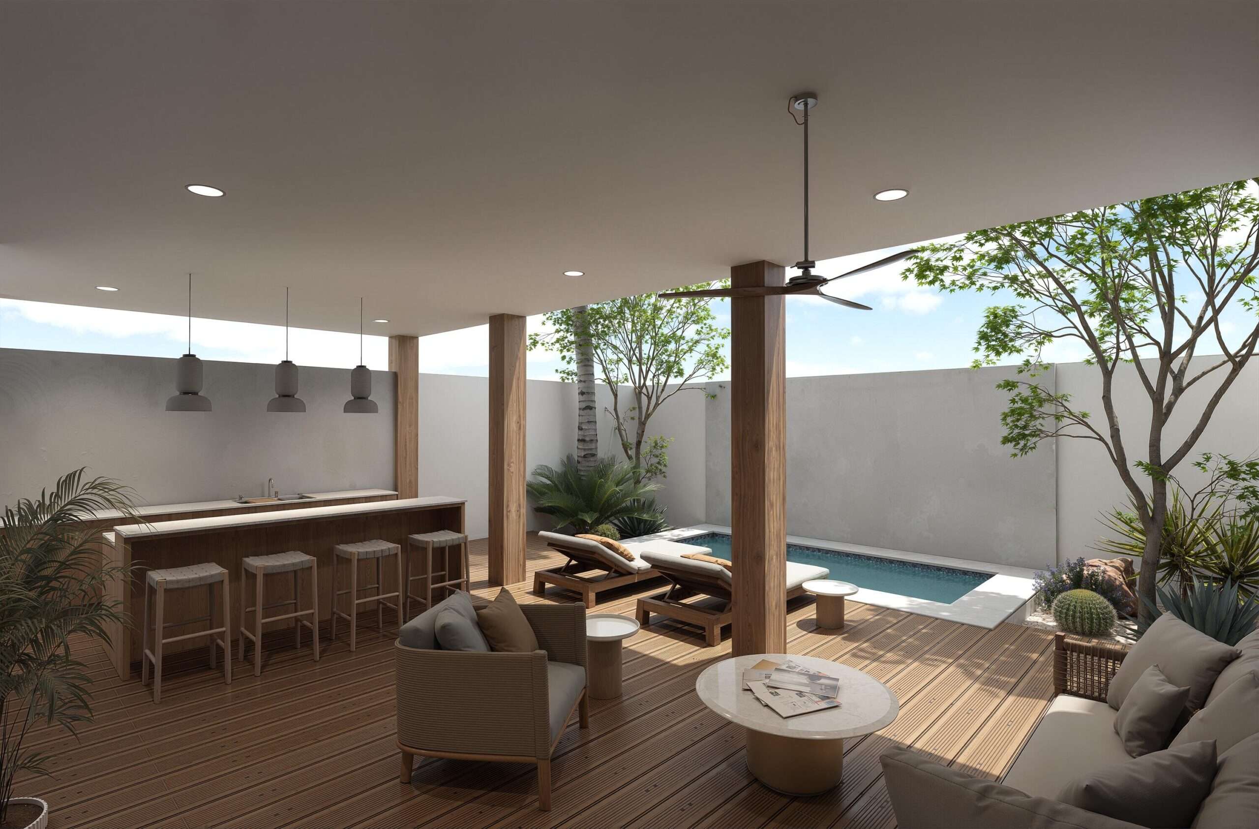 Todos Santos Ciudad Cerritos INTRODUCING #401 - ONE OF TWO REMAINING GROUND FLOOR BACKYARD UNITS AT CIUDAD CERRITOS. Construction is nearing completion, offering a great opportunity to secure a brand-new residence just a short walk from Cerritos Beach without the long wait of a typical pre-sale project.Unit 401 is a desirable ground-floor corner residence designed for effortless indoor-outdoor living. This 2-bedroom, 2-bath home features a spacious split-bedroom floor plan and an oversized covered patio that functions as a true extension of the living area, creating the perfect private space for entertaining, dining, relaxing, or accommodating pets and kids.Enjoy beautiful sunrise for sale