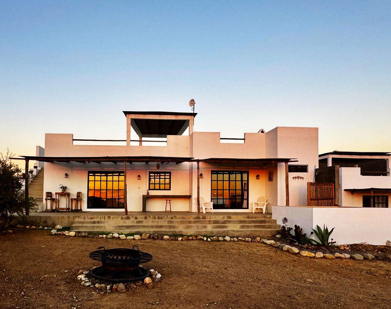 Todos Santos Cerritos Located in a quiet section of Cerritos, this property offers the perfect combination of two separate living structures, strong infrastructure, and usable space at a price point that's difficult to find in this area.The main house stands on its own with a strong footprint and cohesive layout, offering 2 bedrooms and 2 bathrooms anchored by a comfortable central living area. This is not a collection of fragmented rooms or add-ons, but a space that actually works for day-to-day living. A fully separate casita with its own bedroom area, bathroom, and kitchenette adds flexibility and space for guests, extended family use, or adds flexibility as a rental use with everyone still having their own space at the end of the day. Set on a fully fenced 2,000 sq meter lot, the property delivers those epic Pacific sunset for sale